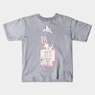 Dream Big Little One (bunny and dove) Kids T-Shirt